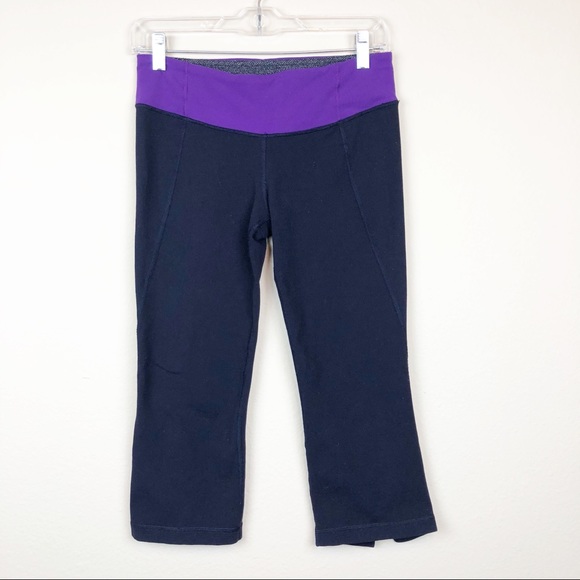 lululemon athletica Pants - Lululemon Purple and Black Cropped Leggings